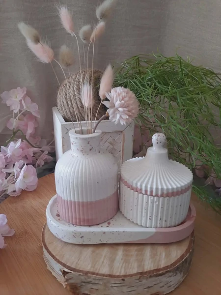 Ensemble décoration en Terrazzo Rose